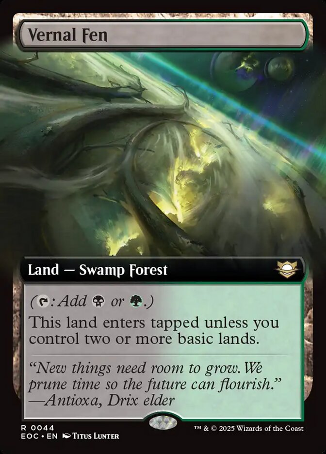 Vernal Fen Extended Art 44 (Commander: Edge of Eternities)  - Extended Art | Good Games Modbury