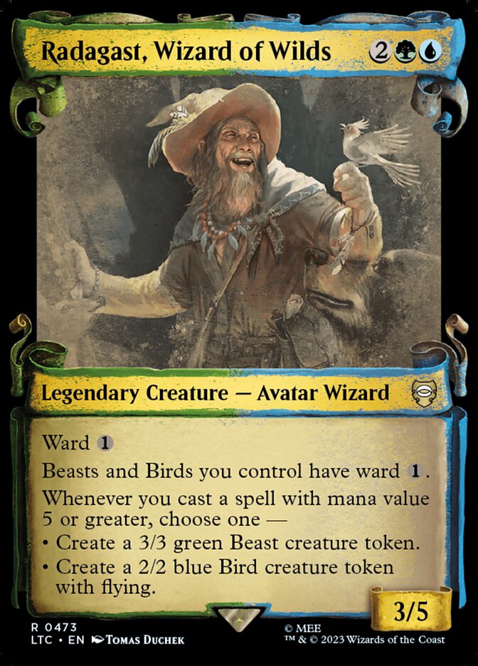 Radagast Wizard of Wilds Showcase Scrolls 473 (Commander: The Lord of the Rings: Tales of Middle-earth)  - Showcase Scroll | Good Games Modbury