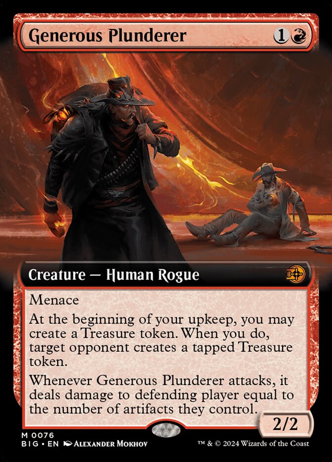 Generous Plunderer 76/30 (Outlaws of Thunder Junction: The Big Score)  - Extended Art Foil | Good Games Modbury