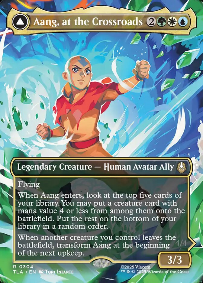 Aang, at the Crossroads // Aang, Destined Savior 304/286 (Avatar: The Last Airbender)  - Borderless Foil | Good Games Modbury