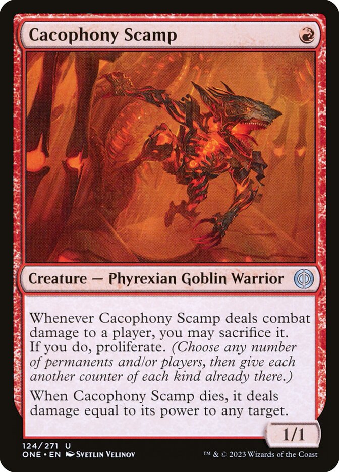Cacophony Scamp 124/271 (Phyrexia: All Will Be One)  - Foil | Good Games Modbury