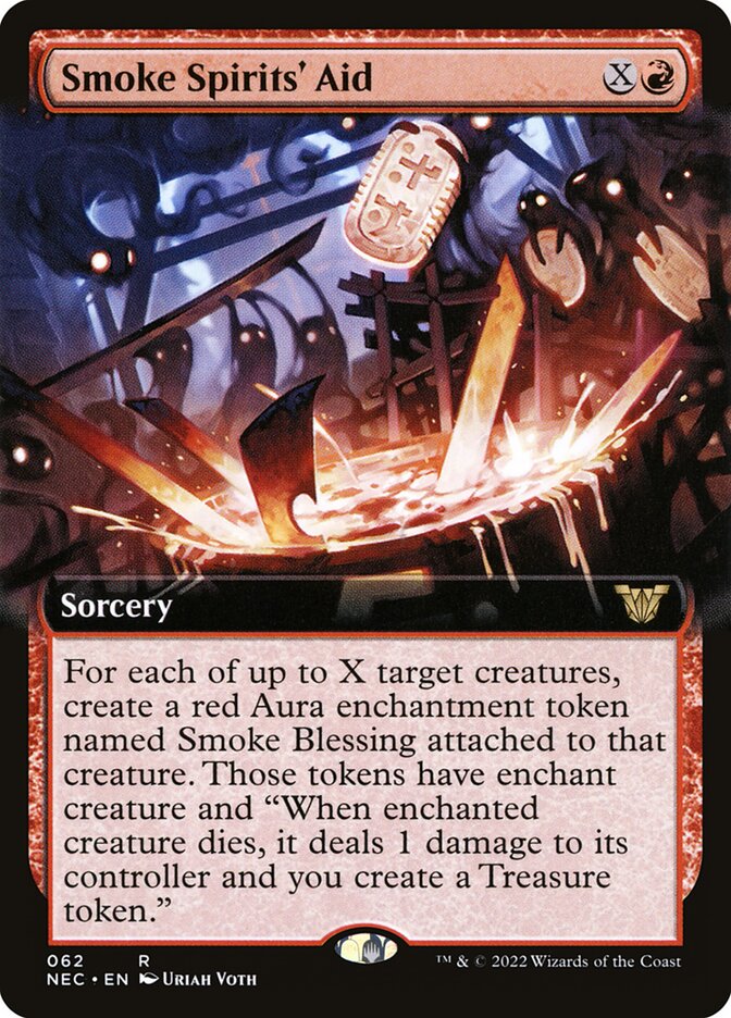 Smoke Spirits' Aid 62/38 (Commander: Kamigawa: Neon Dynasty)  - Extended Art | Good Games Modbury