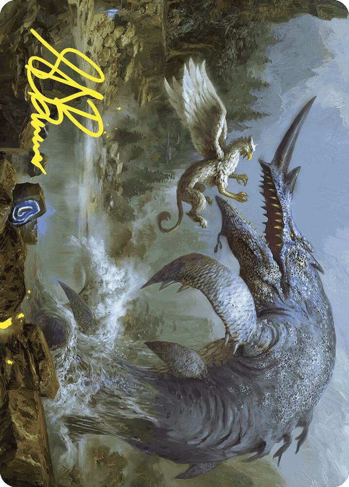Horned Loch Whale Art Card Gold Stamped Signature 6 (Art Series: Wilds of Eldraine)  | Good Games Modbury