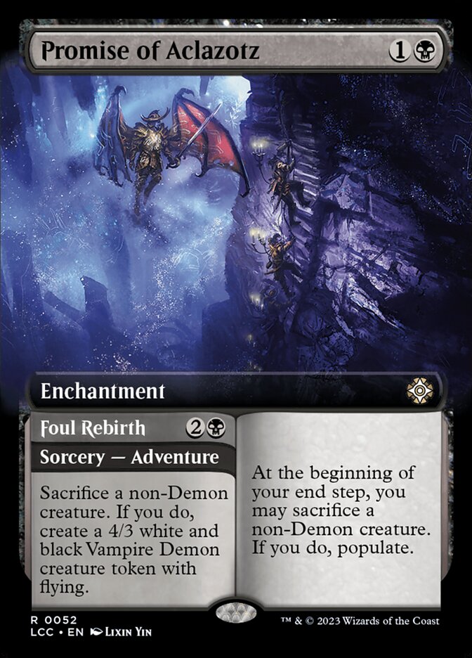 Promise of Aclazotz // Foul Rebirth 52/370 (Commander: The Lost Caverns of Ixalan)  - Extended Art | Good Games Modbury