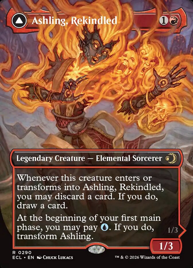 Ashling, Rekindled // Ashling, Rimebound  290/273 (Lorwyn Eclipsed)  - Borderless Foil | Good Games Modbury
