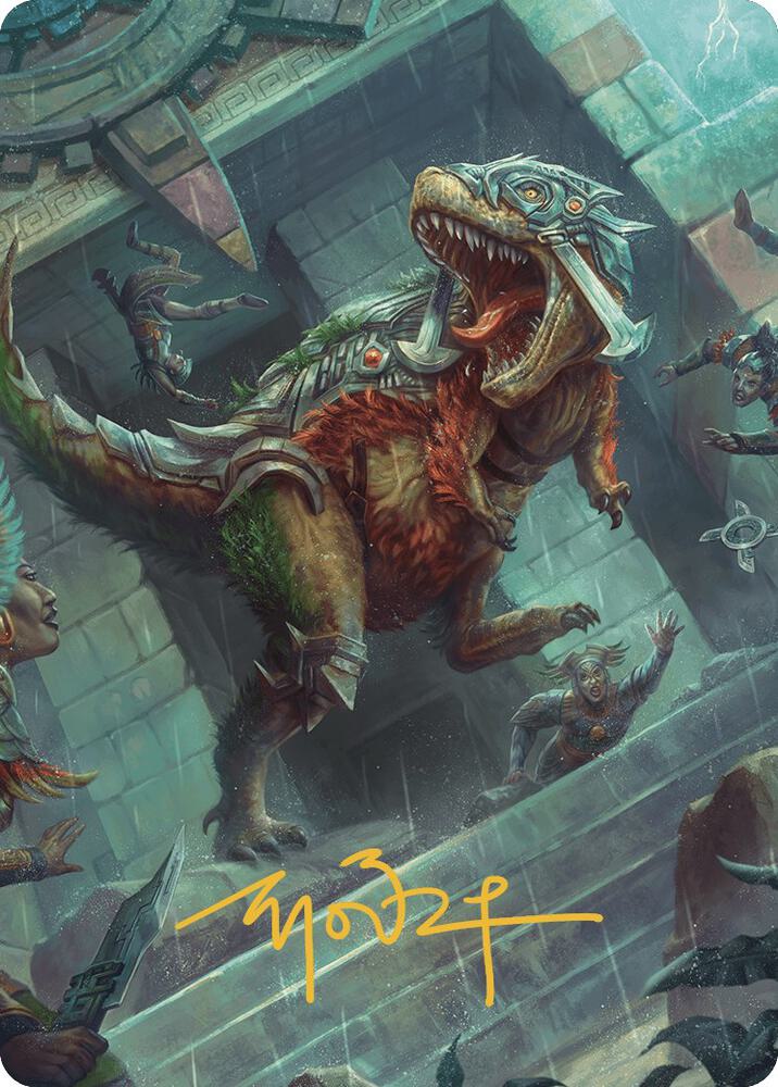 Carnage Tyrant Art Card Gold Stamped Signature 66 (Art Series: The Lost Caverns of Ixalan)  | Good Games Modbury