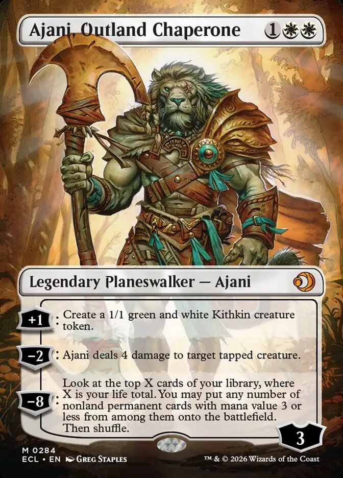Ajani, Outland Chaperone 284 (Lorwyn Eclipsed)  - Borderless | Good Games Modbury