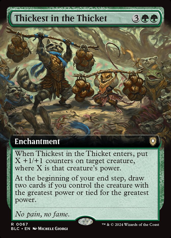 Thickest in the Thicket 67/40 (Commander: Bloomburrow)  - Extended Art | Good Games Modbury