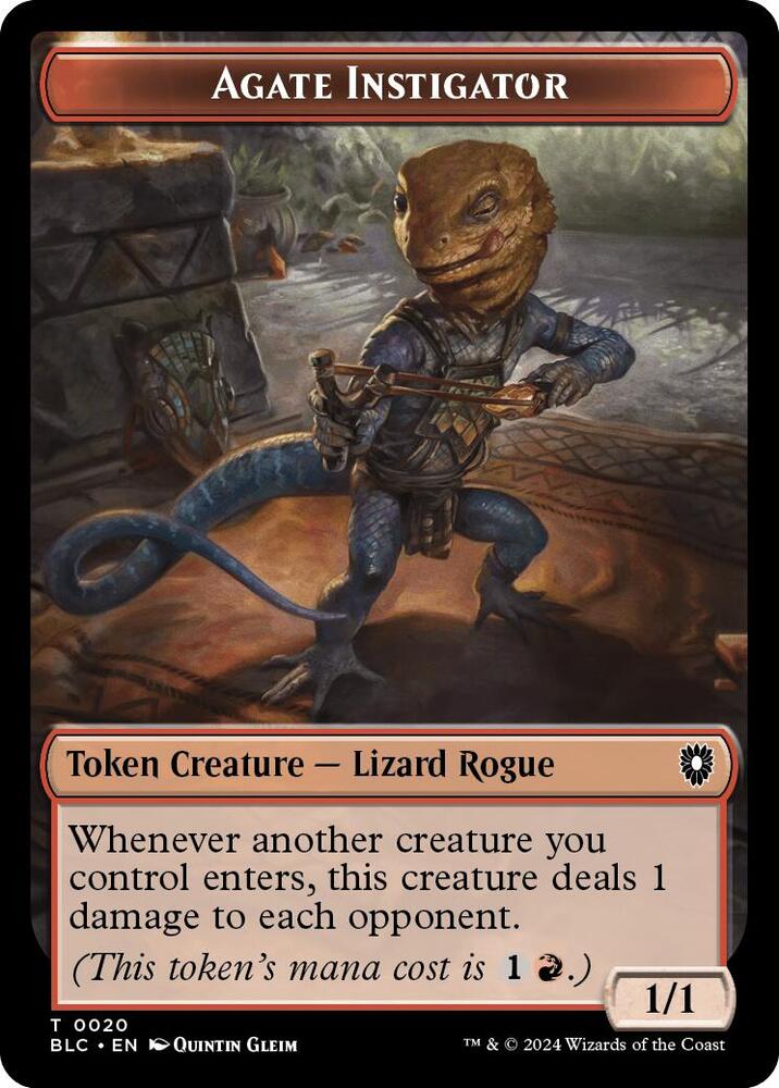 Agate Instigator Rabbit Double Sided Token 20 // 3 (Commander: Bloomburrow)  | Good Games Modbury