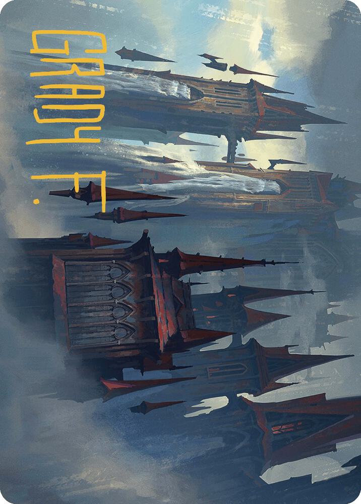 Thundering Falls Art Card Gold Stamped Signature 27 (Art Series: Murders at Karlov Manor)  | Good Games Modbury
