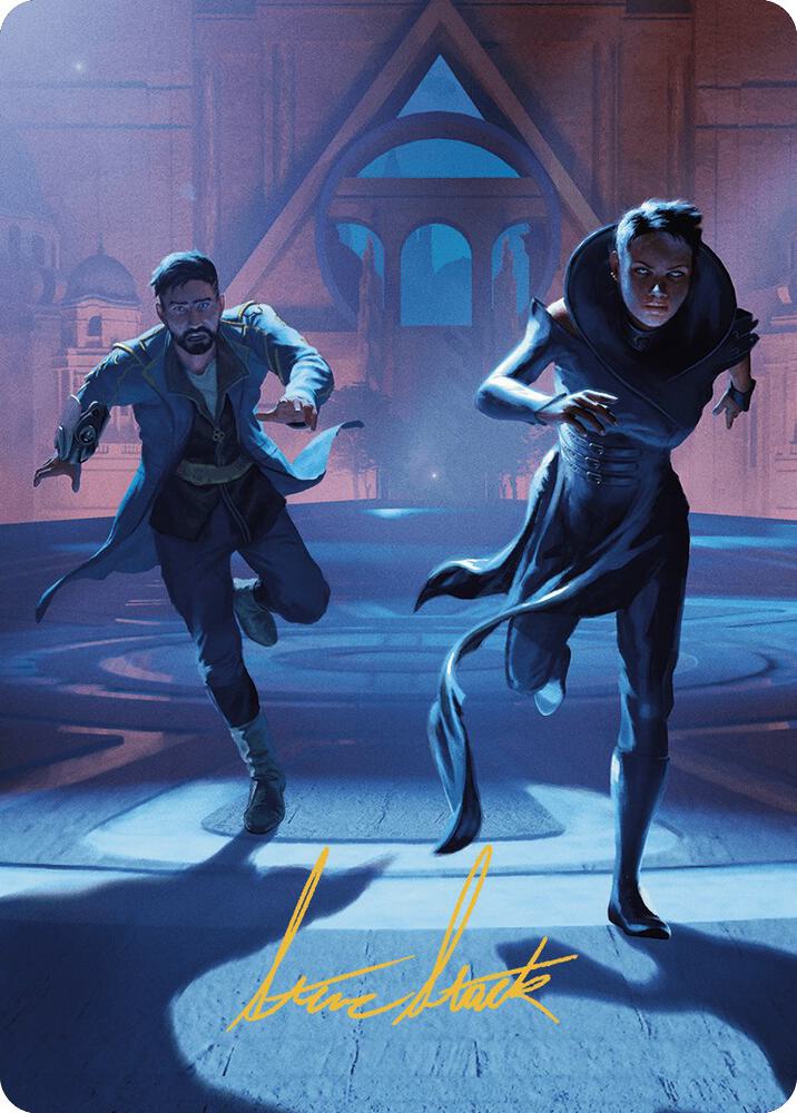 Unauthorized Exit Art Card Gold Stamped Signature 30 (Art Series: Murders at Karlov Manor)  | Good Games Modbury
