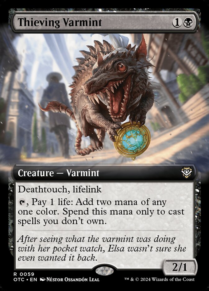 Thieving Varmint 59/342 (Commander: Outlaws of Thunder Junction)  - Extended Art | Good Games Modbury