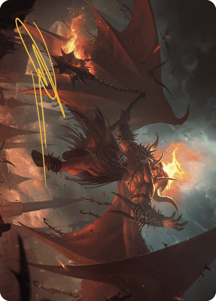 Rakdos Patron of Chaos Art Card 22 49 Gold Stamped Signature 22 (Art Series: Murders at Karlov Manor)  | Good Games Modbury