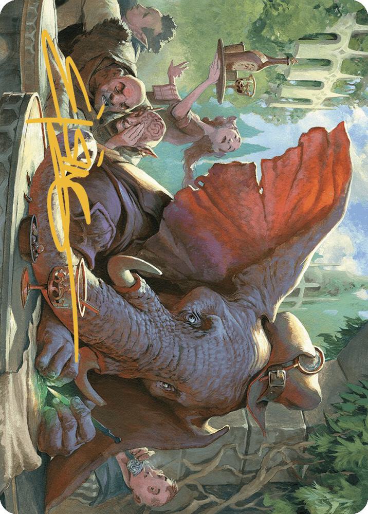 Loxodon Eavesdropper Art Card Gold Stamped Signature 15 (Art Series: Murders at Karlov Manor)  | Good Games Modbury