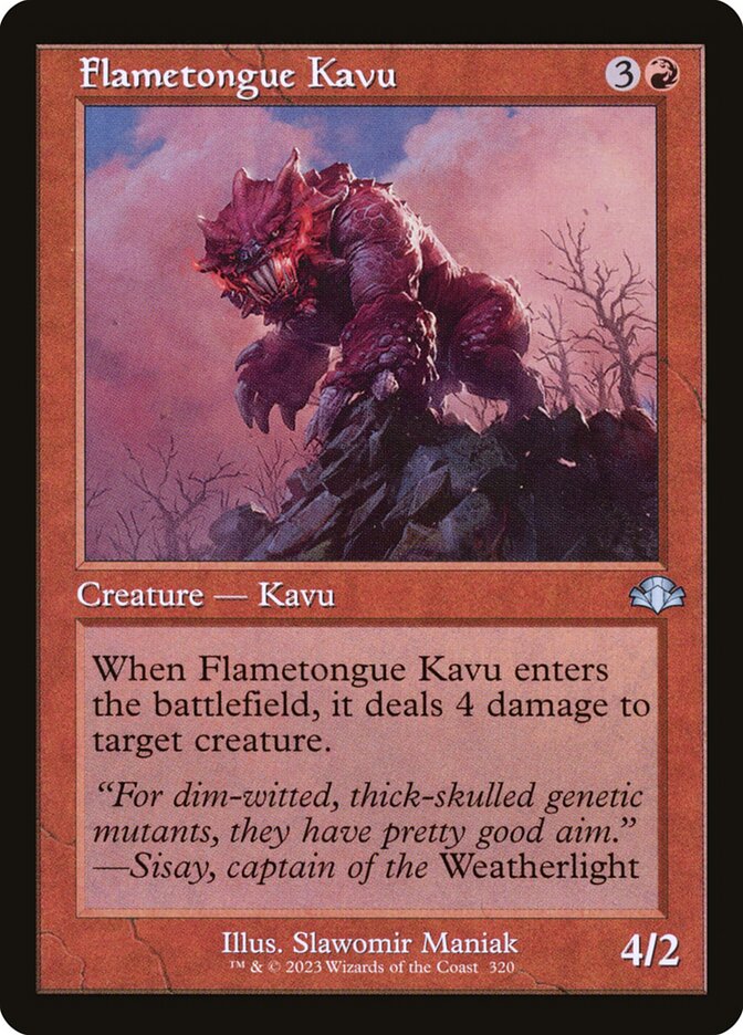 Flametongue Kavu 320/261 (Dominaria Remastered)  - Retro | Good Games Modbury