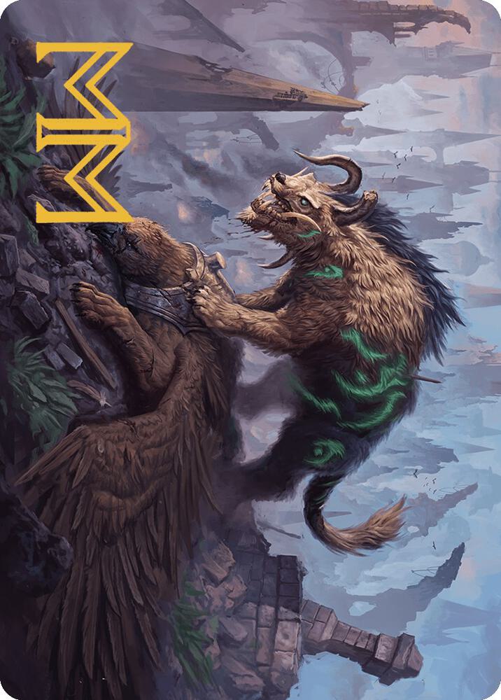 Axebane Ferox Art Card Gold Stamped Signature 13 (Art Series: Murders at Karlov Manor)  | Good Games Modbury