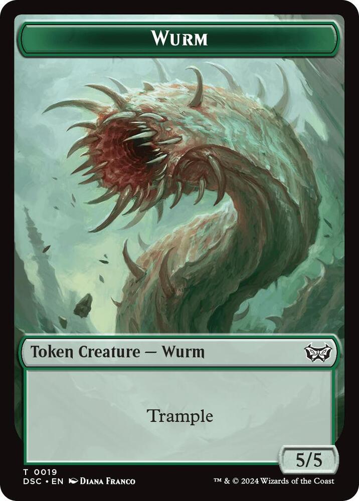 Wurm 0019 Insect 0010 Double Sided Token 19 // 10 (Commander: Duskmourn: House of Horror)  | Good Games Modbury