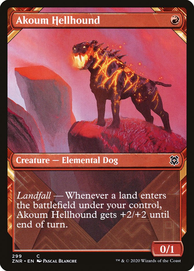 Akoum Hellhound 299/280 (Zendikar Rising)  - Showcase Foil | Good Games Modbury