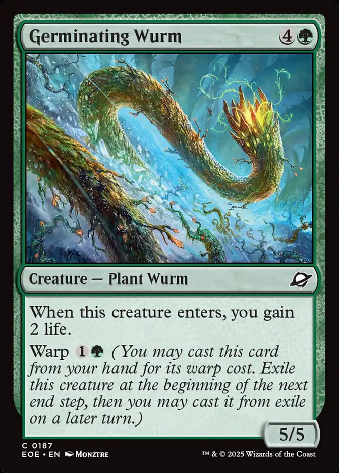 Germinating Wurm 187/276 (Edge of Eternities)  - Foil | Good Games Modbury