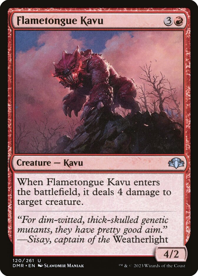 Flametongue Kavu 120 (Dominaria Remastered)  - Foil | Good Games Modbury