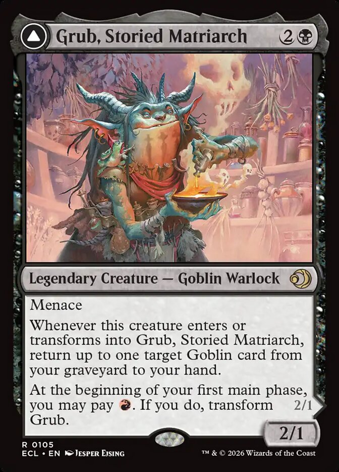 Grub, Storied Matriarch // Grub, Notorious Auntie 105/273 (Lorwyn Eclipsed)  - Foil | Good Games Modbury