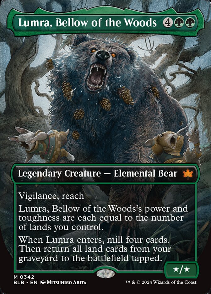 Lumra, Bellow of the Woods 342 (Bloomburrow)  - Borderless Foil | Good Games Modbury