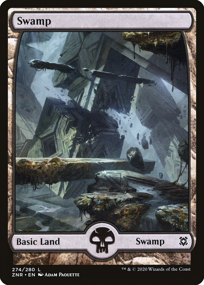 Swamp 274/280 (Zendikar Rising)  - Full Art Foil | Good Games Modbury
