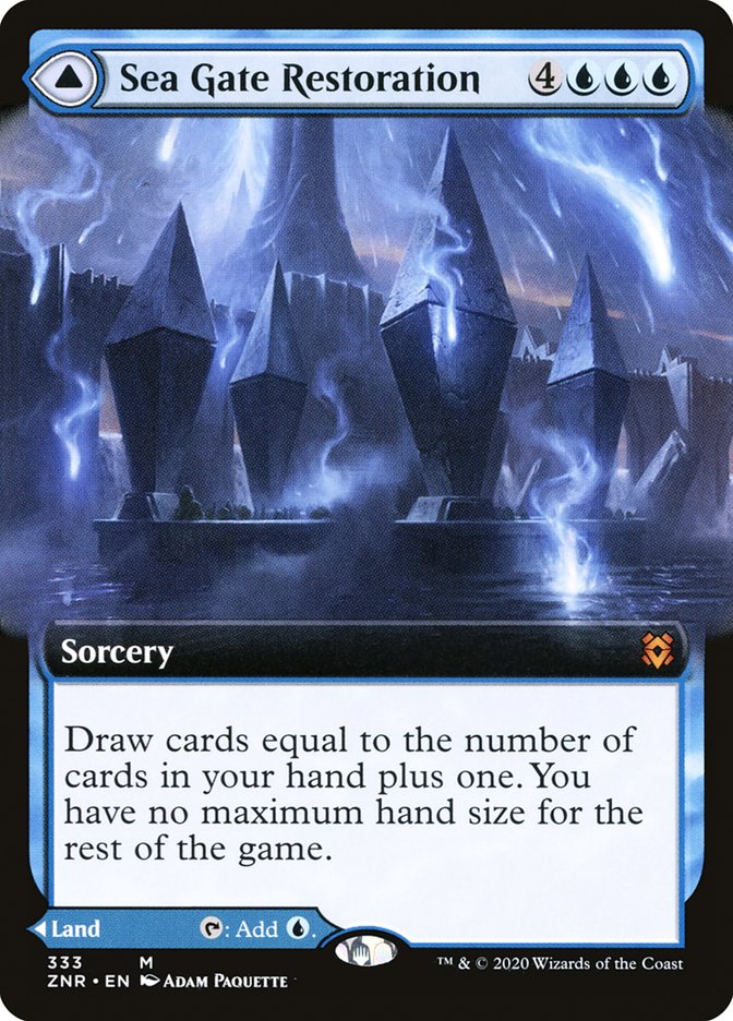 Sea Gate Restoration // Sea Gate, Reborn 333/280 (Zendikar Rising)  - Extended Art | Good Games Modbury