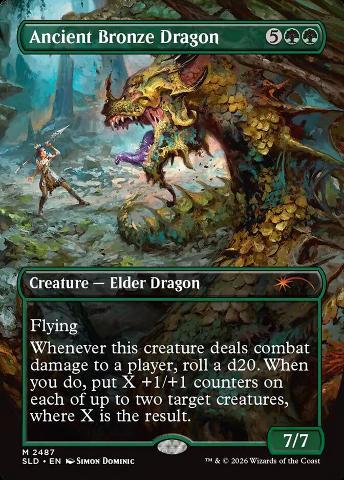 Ancient Bronze Dragon 2487 (Secret Lair Drop Series)  - Borderless Foil | Good Games Modbury