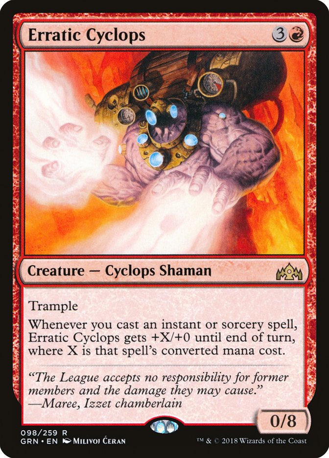 Erratic Cyclops 98 (Guilds of Ravnica)  - Foil | Good Games Modbury