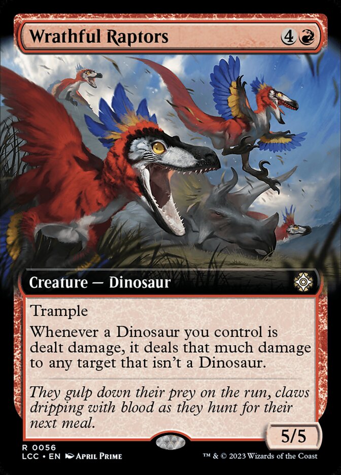 Wrathful Raptors 56 (Commander: The Lost Caverns of Ixalan)  - Extended Art | Good Games Modbury