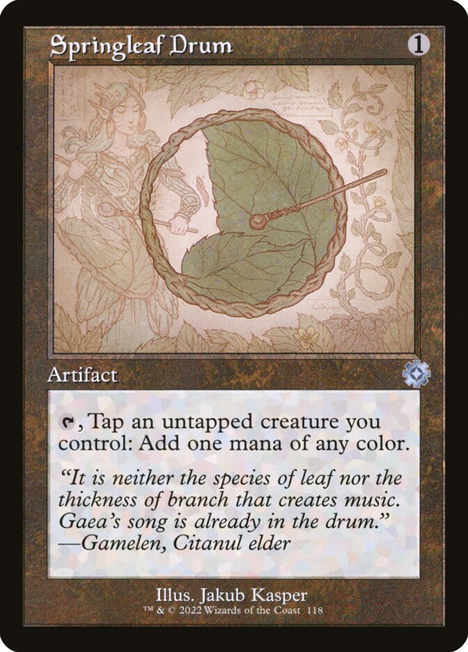 Springleaf Drum 118/63 (The Brothers' War: Retro Frame Artifacts)  - Foil | Good Games Modbury