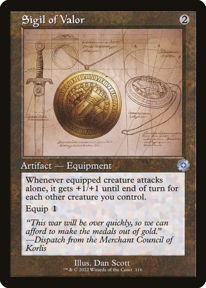 Sigil of Valor 116 (The Brothers' War: Retro Frame Artifacts)  - Retro | Good Games Modbury