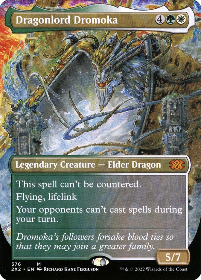 Dragonlord Dromoka 376/331 (Double Masters 2022)  - Borderless Foil | Good Games Modbury