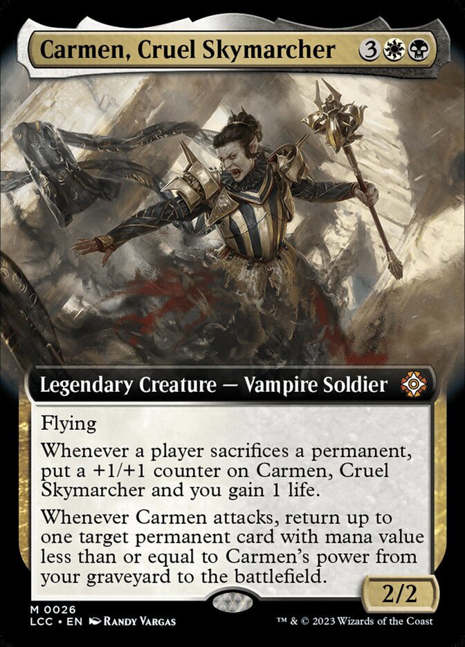 Carmen, Cruel Skymarcher 26/370 (Commander: The Lost Caverns of Ixalan)  - Extended Art Foil | Good Games Modbury