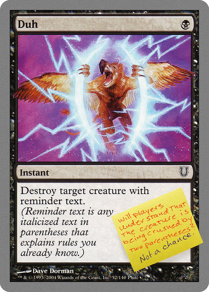 Duh 52/140 (Unhinged)  - Foil | Good Games Modbury