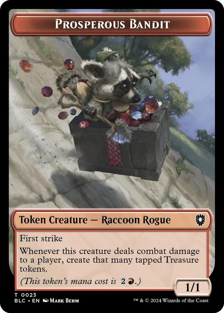 Prosperous Bandit Treasure Double Sided Token 23 // 29 (Commander: Bloomburrow)  | Good Games Modbury