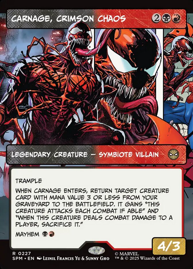 Carnage Crimson Chaos Borderless 227 (Marvel's Spider-Man)  - Showcase Foil | Good Games Modbury