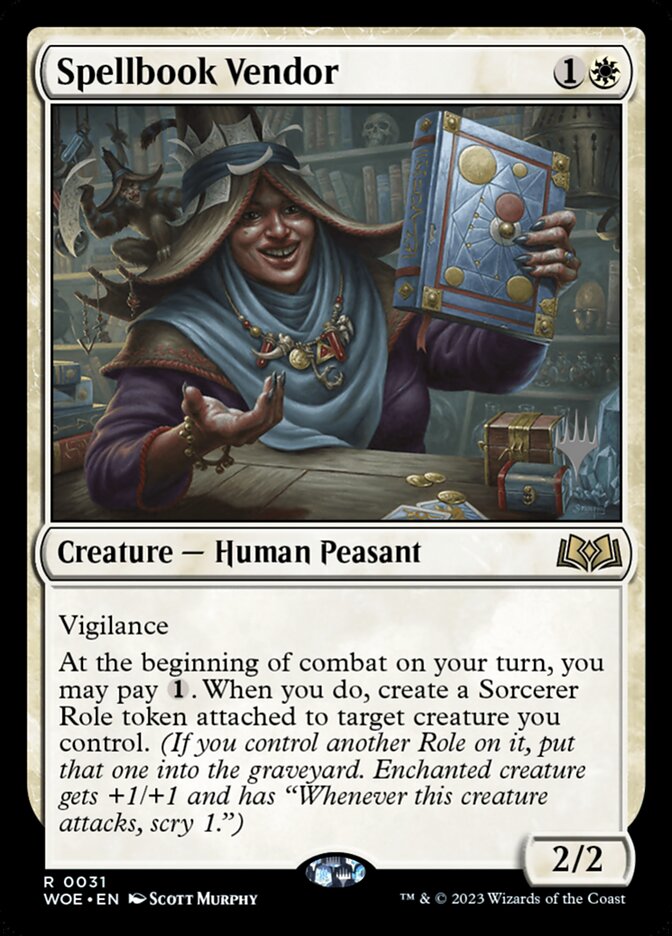 Spellbook Vendor 31p/200 (Promo Pack: Wilds of Eldraine)  | Good Games Modbury