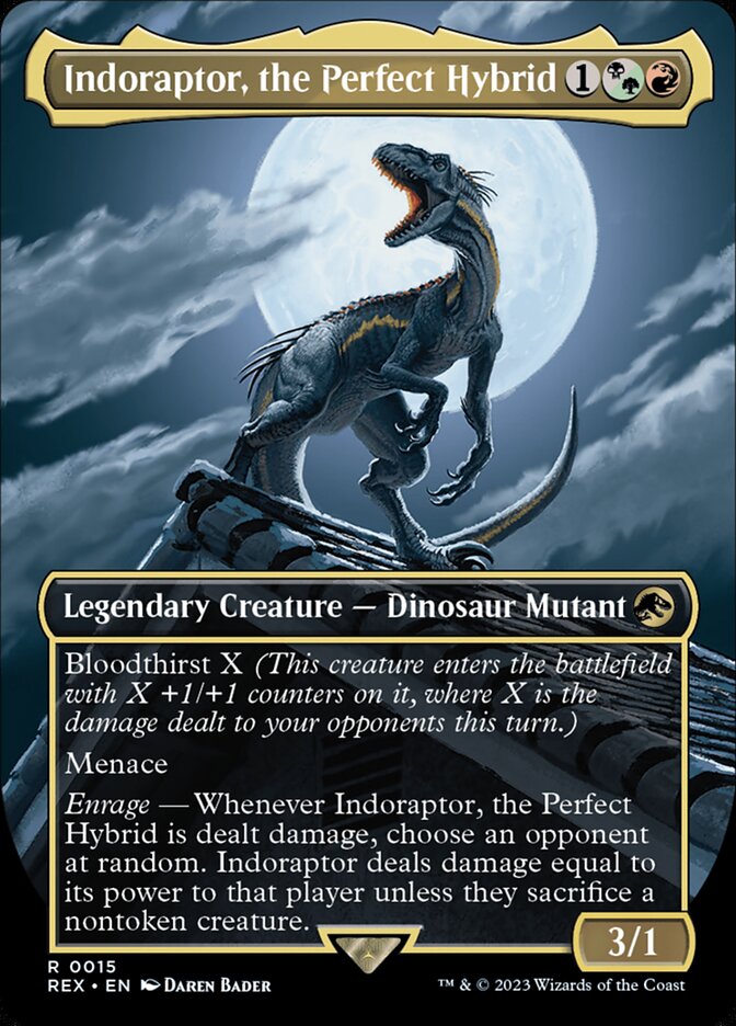 Indoraptor the Perfect Hybrid Borderless 15 (Universes Beyond: Jurassic World Collection)  - Borderless Foil | Good Games Modbury