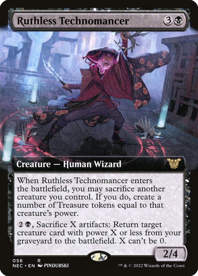 Ruthless Technomancer 56/38 (Commander: Kamigawa: Neon Dynasty)  - Extended Art | Good Games Modbury