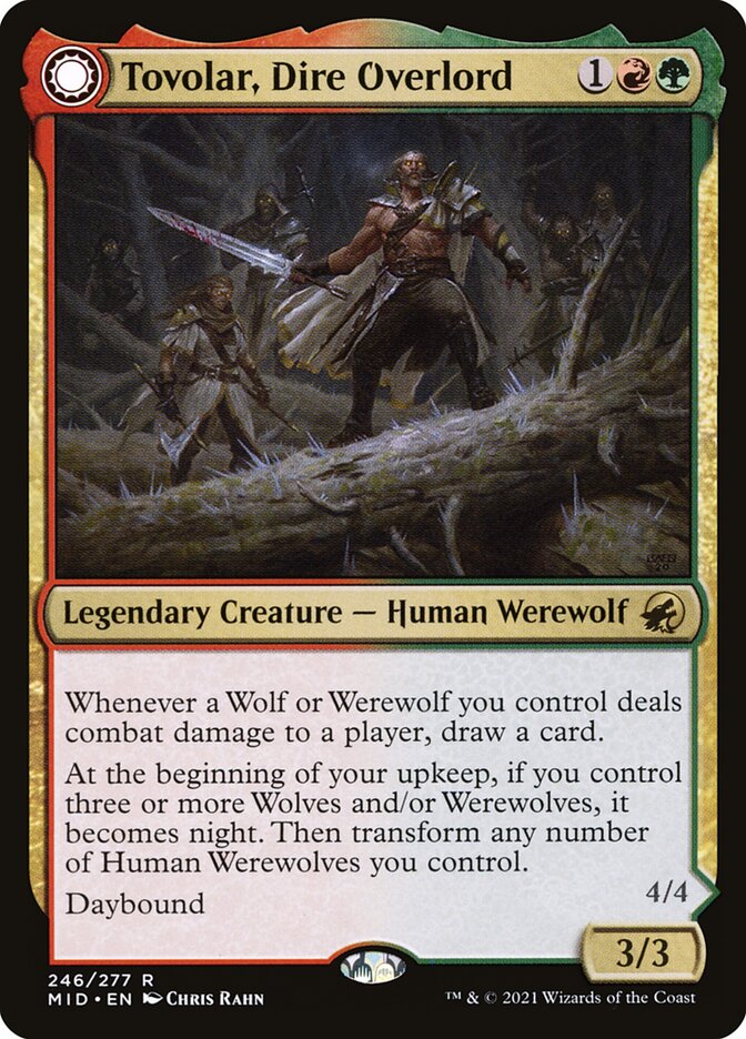 Tovolar, Dire Overlord // Tovolar, the Midnight Scourge 246 (Innistrad: Midnight Hunt)  - Foil | Good Games Modbury