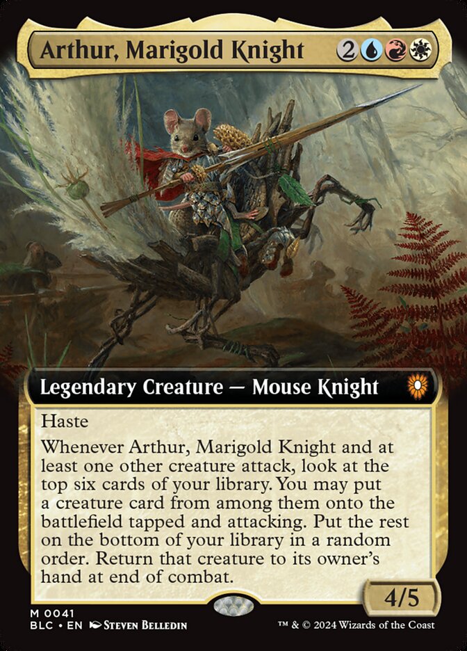 Arthur, Marigold Knight 41 (Commander: Bloomburrow)  - Extended Art | Good Games Modbury