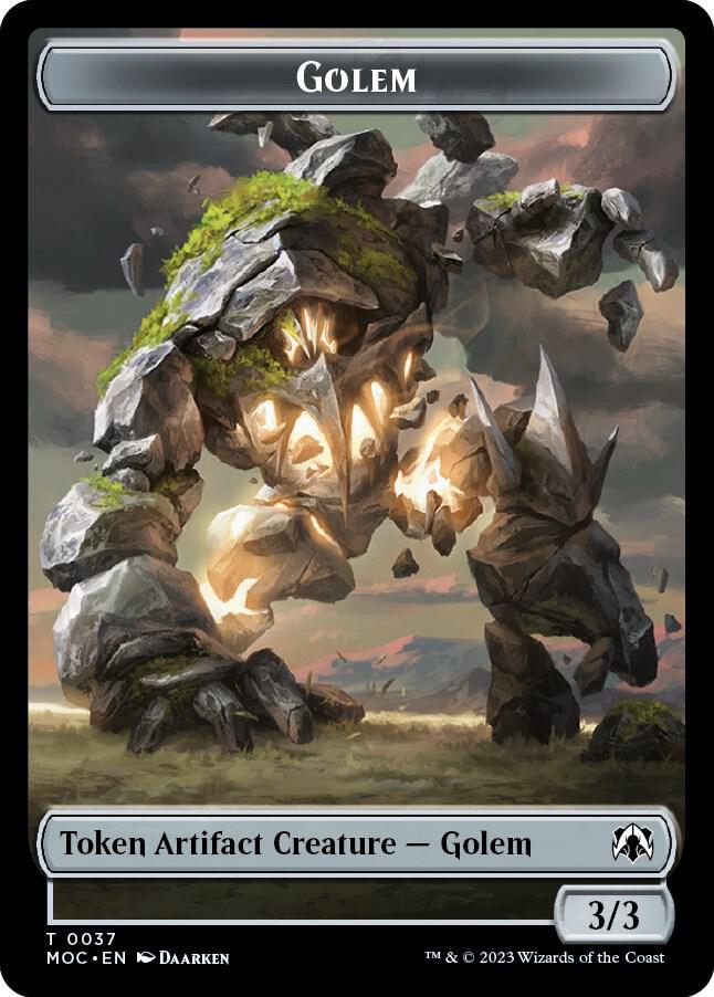 Golem Clue Double sided Token 37 // 33 (Commander: March of the Machine)  | Good Games Modbury