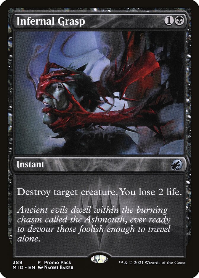 Infernal Grasp 389 (Promo Pack: Innistrad: Midnight Hunt)  - Foil | Good Games Modbury