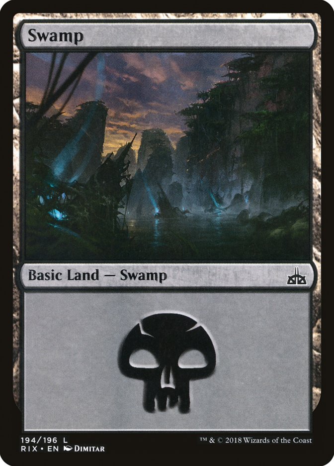 Swamp 194/196 (Rivals of Ixalan)  - Foil | Good Games Modbury