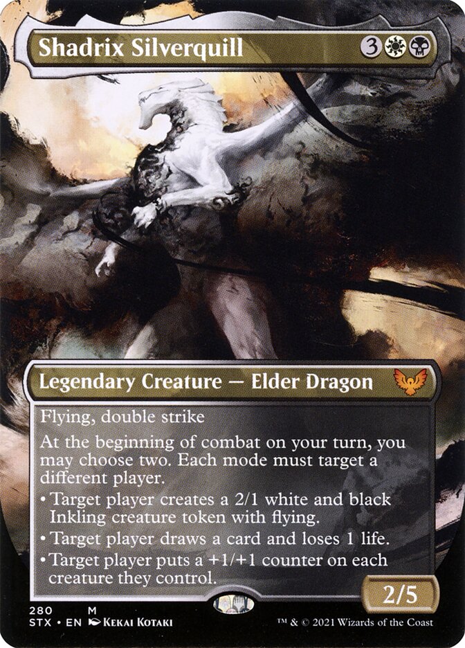 Shadrix Silverquill Borderless 280 (Strixhaven: School of Mages)  - Foil | Good Games Modbury