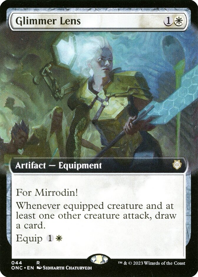 Glimmer Lens 44/28 (Commander: Phyrexia: All Will Be One)  - Extended Art | Good Games Modbury