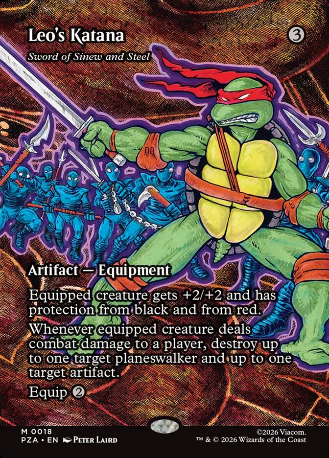 Leo's Katana Sword of Sinew and Steel 18 (Teenage Mutant Ninja Turtles Source Material)  - Borderless Foil | Good Games Modbury
