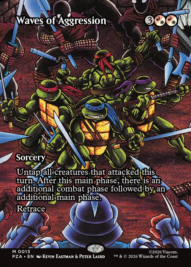 Waves of Aggression 13 (Teenage Mutant Ninja Turtles Source Material)  - Borderless Foil | Good Games Modbury